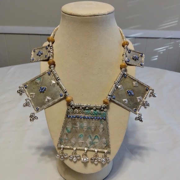 Iris Apfel & Bajalia Silver Multi Pendant Statement Necklace - Picture 1 of 16